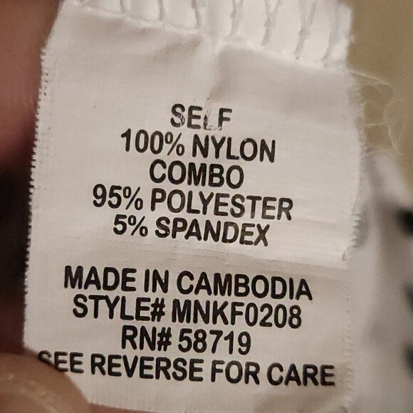 Elementz Black White Polka-dot Tank Silky Striped Overlay Top Small - Picture 6 of 6